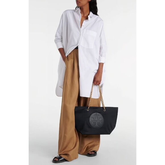 Tory Burch Ella Chain Tote Bag Black OS - Picture 3 of 16